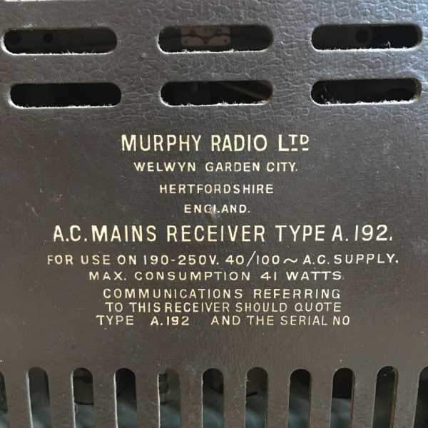 Murphy A192 radio early 1950s