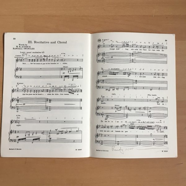 Britten: Ballad of Heroes Vocal Score Boosey and Hawkes